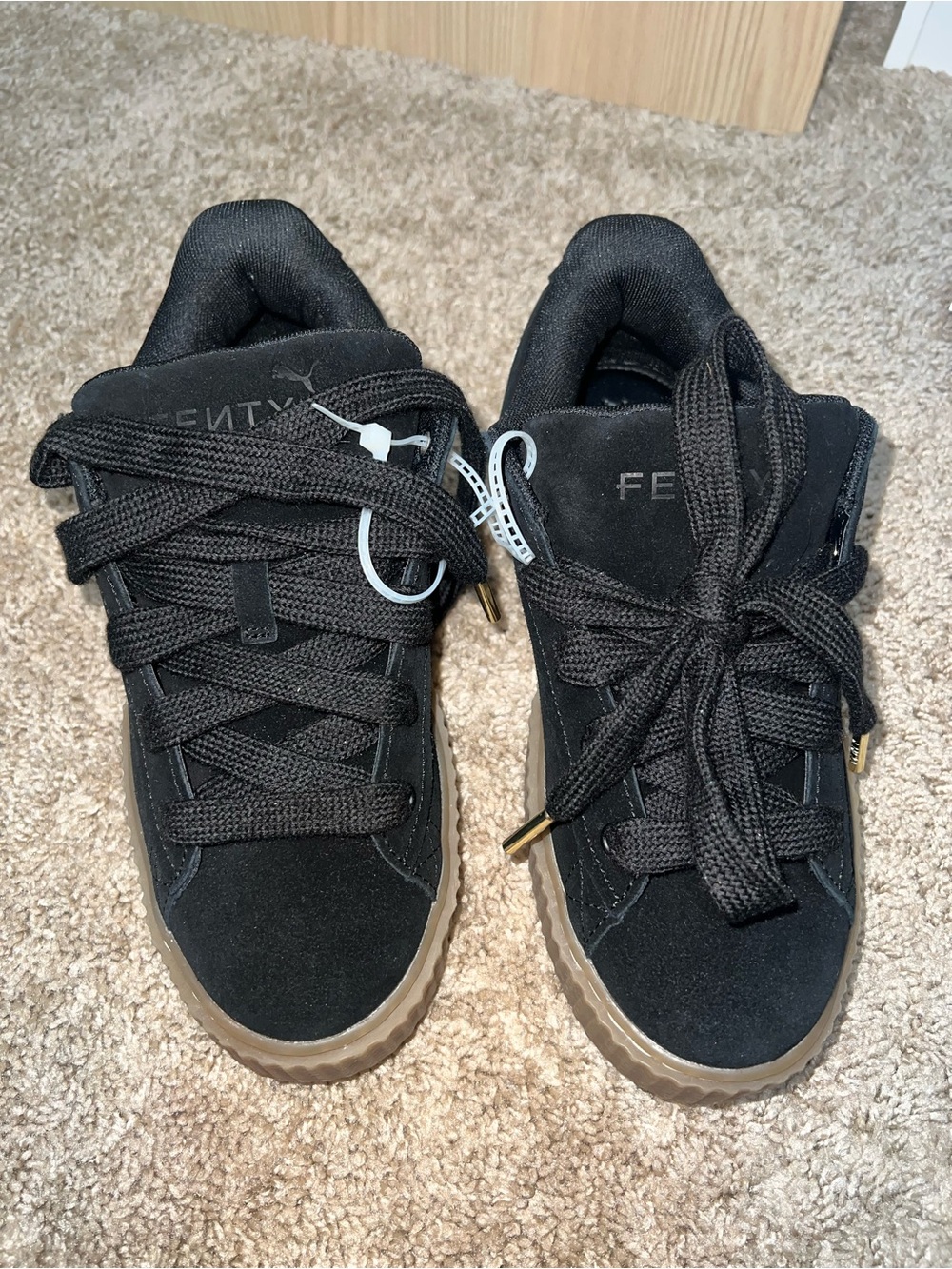PUMA FENTY Women’s Black Suede Platform Sneakers